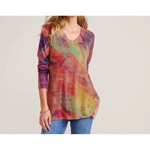 Soft Surroundings boho Tunic Top Multi Plein De Couleurs shirt L bright colorful
